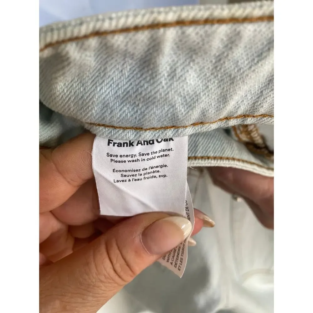Frank & Oak Linda Balloon Tapered Leg High Rise Jeans Ivory Denim Size 29 - Picture 10 of 14